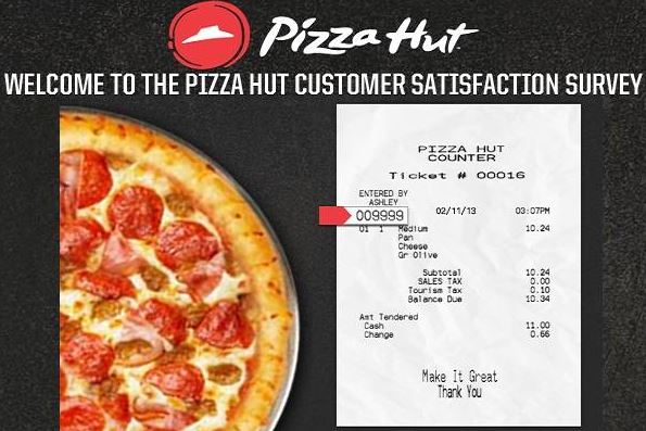 Tell Pizza Hut Customer Satisfaction Survey - Win Cash Prizes