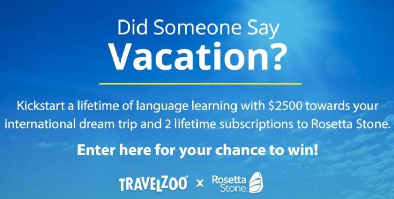 Travelzoo Rosetta Stone Sweepstakes – Chance To Win Trip