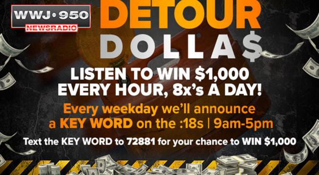 Detour Dollar$ Giveaway - Win Cash Prizes