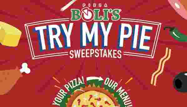 Pizza Bolis Try My Pie Sweepstakes - Win Cash Prizes