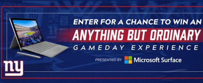 New York Giants Anything But Ordinary Sweepstakes - Win Tickets