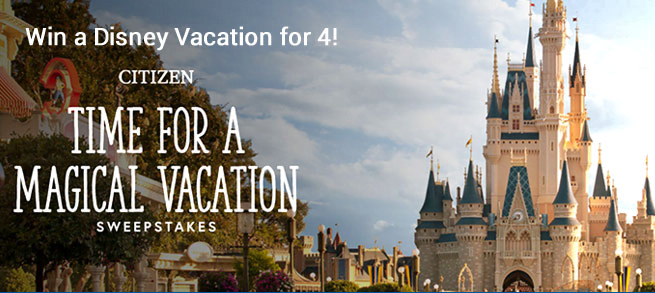 Citizen Watch Walt Disney World Vacation Sweepstakes - Win Trip