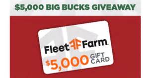 Fleet Farm $5000 Big Bucks Giveaway - Win Gift Card