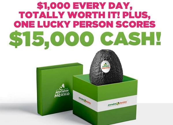 Avocados from Mexico $1000 A Day Giveaway - Win Cash Prizes