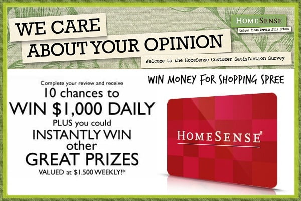 Homesense Check Box HomeSense Feedback Survey - HomeSenseCares.com