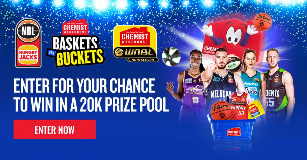 Chemist Warehouse Baskets for Buckets NBL Contest - Win Prize