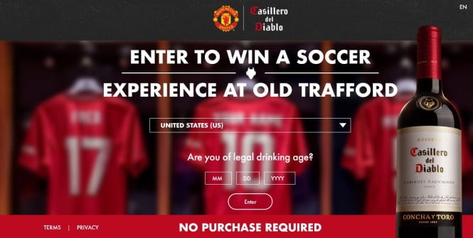 Casillero Manchester Soccer Experience Sweepstakes