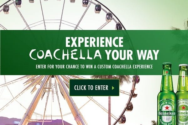 Heineken Coachella Photo Sweepstakes - Win Tickets