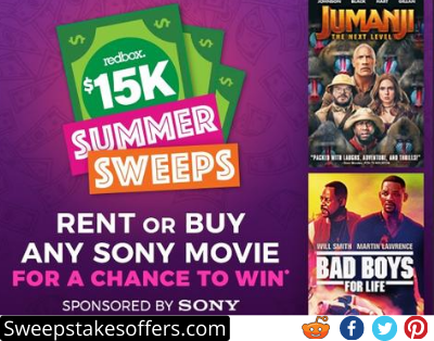 RedBox $15k Summer Cash Sweepstakes