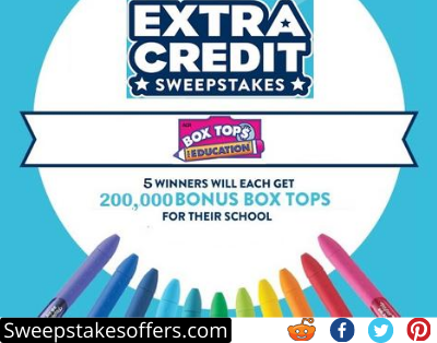 Box Tops 4 Education Extra Credit Sweepstakes