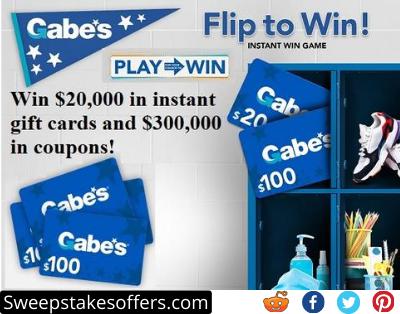 Gabes Stores Flip to Win Instant Win Game